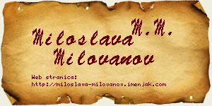 Miloslava Milovanov vizit kartica